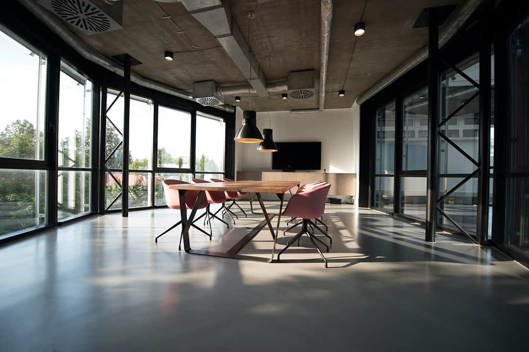 Modern office with table and chairs